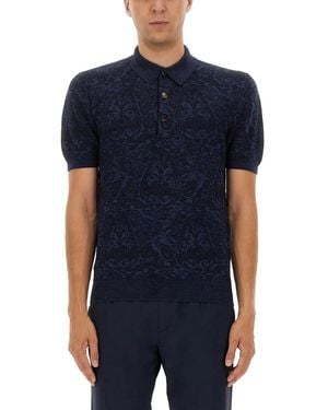 Etro Polo Shirt With Pegasus Embroidery - Blue