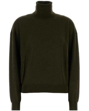 Saint Laurent Pull Col Roule - Black
