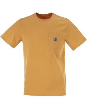 Carhartt Short Sleeves "Pockets" Organic Cotton T-Shirt - Orange