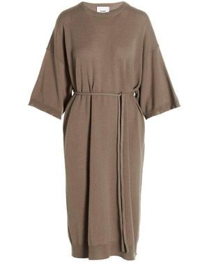 Nude Long Knit Dress - Natural