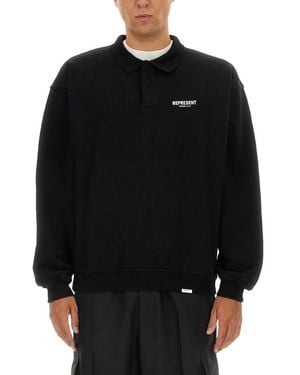 Represent Polo With Logo - Black