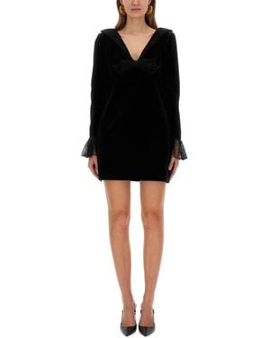 Nina Ricci Mini Dress With Bow - Black