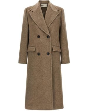 Tory Burch Double-Breasted Coat - Natural