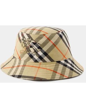 Burberry Bias Check Bucket Hat - Natural