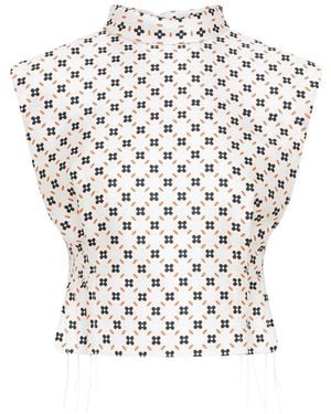 Lanvin Cropped Sleeveless Top - White