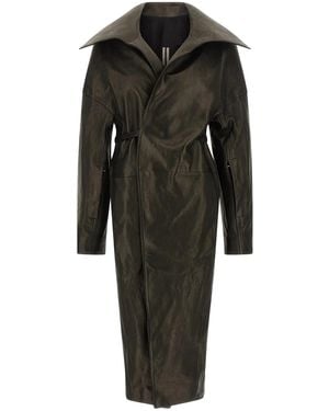 Rick Owens 'Dracucollar Belted' Coat - Black