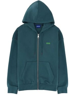 HUGO Zippered Sweatshirt With Logo - Green