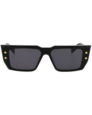 Balmain Blck Acetate Sunglasses - Black