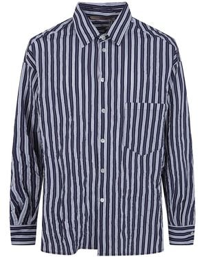 Nuur Striped Oversized Shirt - Blue