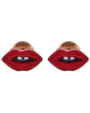 Marc Jacobs Enamel Brass Earrings - Red