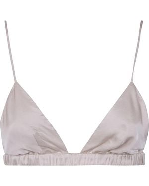 Frankie Shop Nina Satin Bralette - Natural