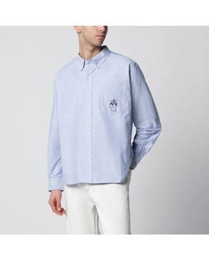 Brain Dead Button-Down Cotton Shirt - Blue