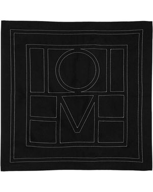 TOTEME Embroidered Monogram Scarf - Black