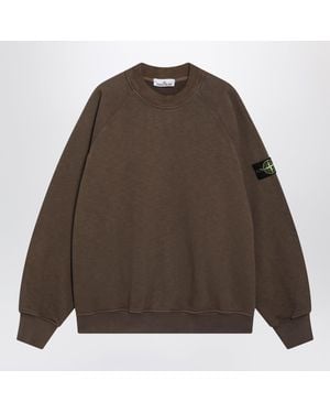 Stone Island Umber Garment-Dyed Cotton Turtleneck Sweatshirt - Brown