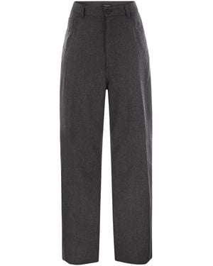 Fabiana Filippi 5-Pocket Virgin Wool Pinstripe Trousers - Grey