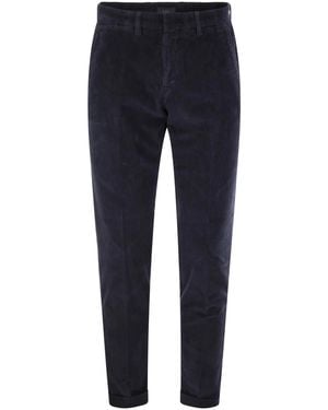 Fay Slim Corduroy Pants - Blue