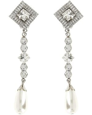 Alessandra Rich Pendant Earrings - White