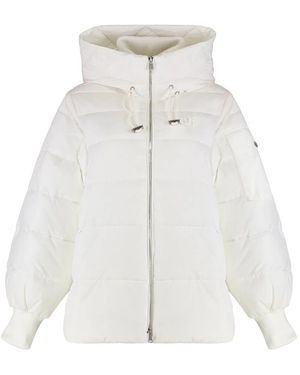 Pinko Crusca Hooded Short Down Jacket - White