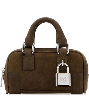 Loewe Mud Leather Nano Amazona Handbag - Brown