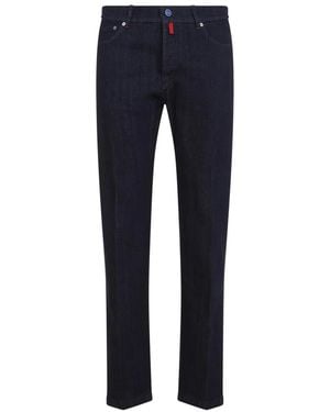 Kiton Indaco Cotton Pants - Blue