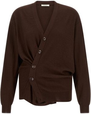 Lemaire 'Relaxed Twisted' Cardigan - Brown