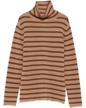Be You Striped Cashmere Jumper - Brown