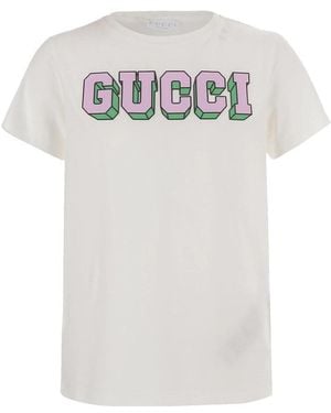 Gucci T-Shirt With Logo - White
