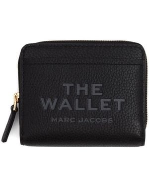 Marc Jacobs Grained Leather Mini Compact Wallet - Black