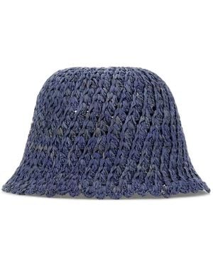 Helen Kaminski Rio Raffia Crochet Cloche - Blue