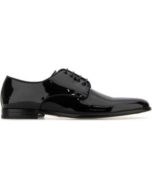 Dolce & Gabbana Leather Raffaello Lace-Up Shoes - Black