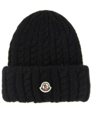 Moncler Braided Beanie - Black
