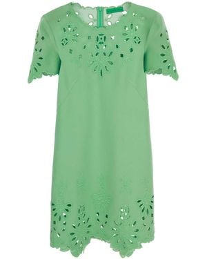Ermanno Scervino Viscose-Blend Midi Dress With Fluid Draping - Green