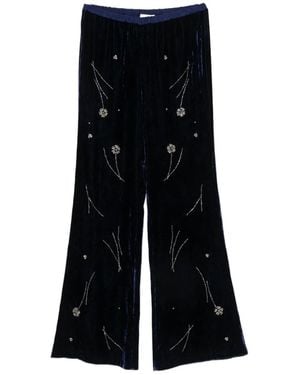 forte_forte Embroidered Velvet Trousers - Black