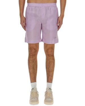 MSGM Short With Logo - Purple