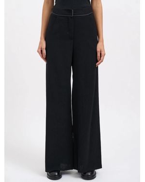 Alessandra Marchi Wide Pants With Belt - Black