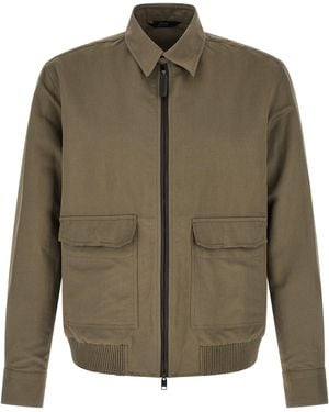 Brioni Linen Cotton Blouson - Green