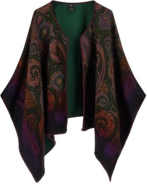 Etro Reversible Paisley Dégradé Cape - Blue