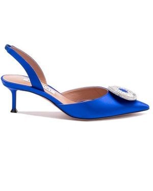 Aquazzura Crystal Hoop Sling 50 - Blue