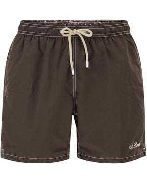 MC2 Saint Barth Beach Shorts With Logo - Grey