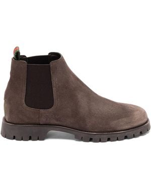 Gucci Web-Stripe Lug-Sole Boots - Brown