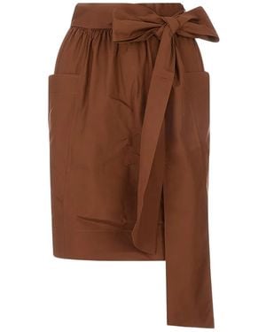 Chloé Cotton Midi Skirt - Brown
