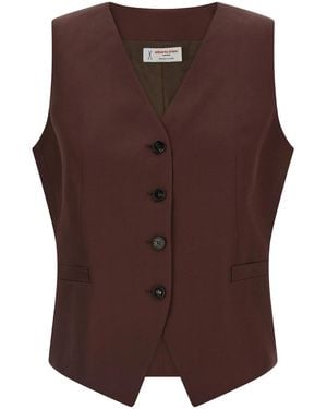 Alberto Biani Viscose And Linen Vest - Brown