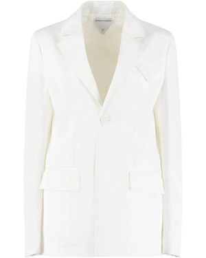 Bottega Veneta Single-Breasted Cotton Blazer - White