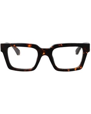 Off-White c/o Virgil Abloh Shiny Dark Havana Acetate Glasses - Black