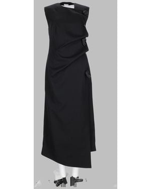 Bottega Veneta Abito Midi Con Dettagli "Knot" - Black