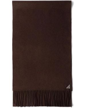 Prada Silk And Cashmere Scarf - Brown
