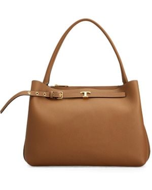 Tod's Tods Structured Leather Shoulder Bag - Brown