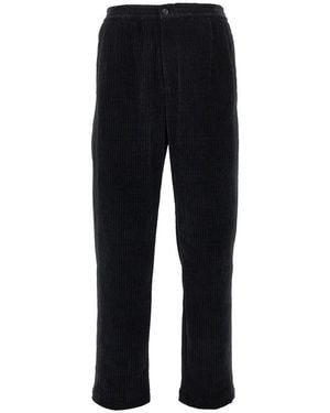 Emporio Armani Ribbed Chenille Trousers - Black