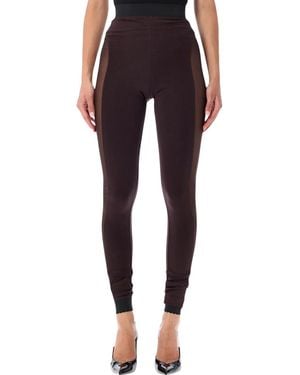 The Attico Sheer Panel Leggings - Brown