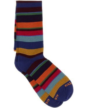 Gallo Multicoloured Mini Stretch Cotton Blend Socks For - Blue